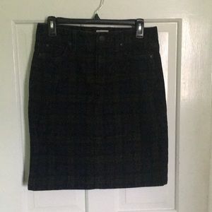 Vintage Corduroy Plaid Pencil Skirt